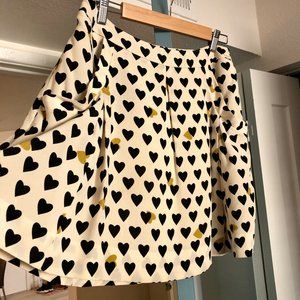 Leifsdottir Anthropologie Sz 12 Hearts Silk Skirt
